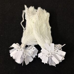 White Card tickets with white cotton strings (bags of 500)