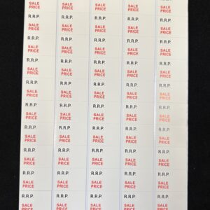 RRP / Sale Price self-adhesive stickers, labels for jewellery displays
