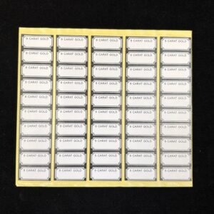 9 Carat Gold self-adhesive stickers, labels for jewellery displays