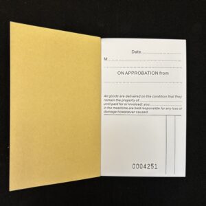 Jewellers Approbation Duplicate book.  143 x 93mm