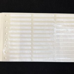 Long, thin self-adhesive stickers, labels for jewellery displays