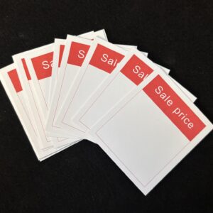 Sale Price printed card.