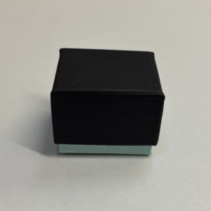 Quality Cardboard Ring box, Turquoise base with black lid with black inserts.
