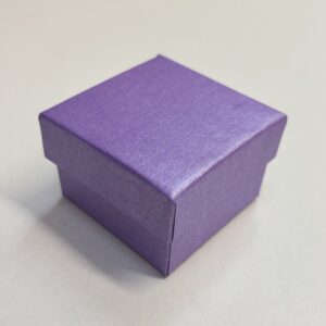 Light Purple Cardboard Ring box with white flocked ring base.