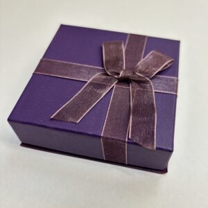lovely purple cardboard Large universal boxes with lift off lid with a matching flocked ring base.